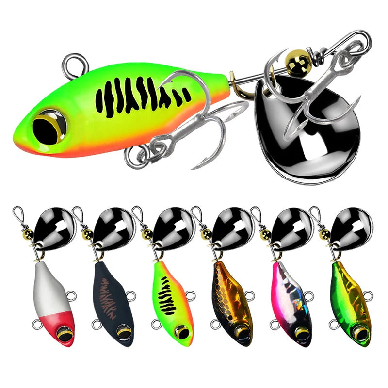 WEIHE 7g 10g 14g 6Colors Artificial Metal VIB Fishing Bait With Spoon Lead Hard Fishing Lure