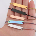 Custom Mirror Surface Bar Name Bracelet Adjustable Engraved Letter Stainless Steel Nameplate Bracelet for Gift