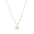 Handmade Baroque Pearls Necklace Jewelry Silver Freshwater Pearl Necklace Gold Link Chain Necklace