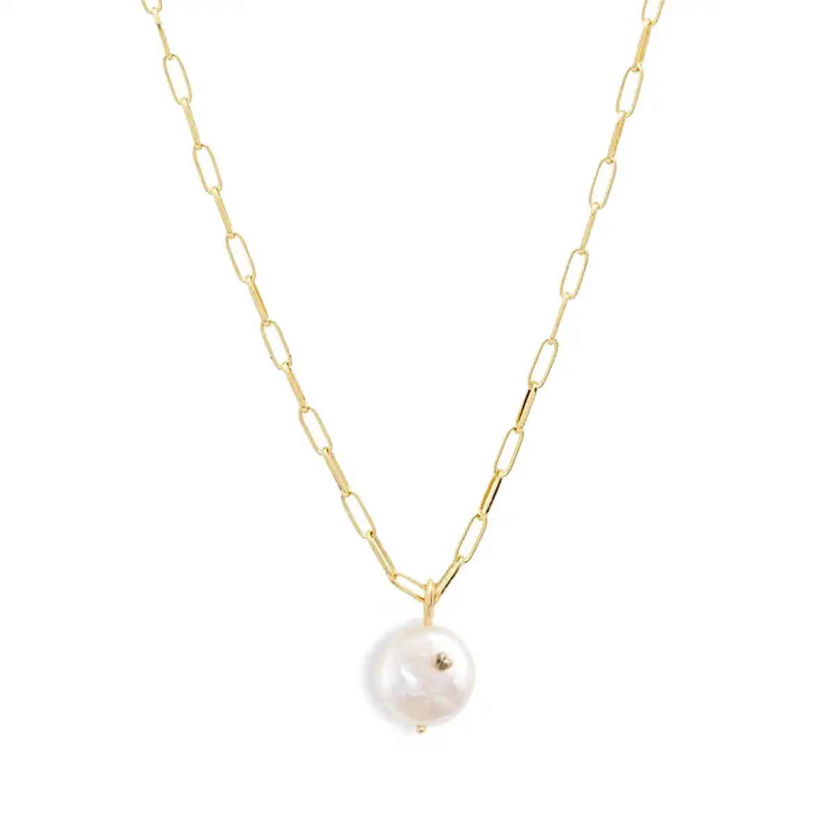 Handmade Baroque Pearls Necklace Jewelry Silver Freshwater Pearl Necklace Gold Link Chain Necklace
