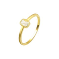 Trendy 925 Sterling Silver CZ Stone Wedding Ring for Women Rhodium Plated with Bezel Setting for Parties and Anniversaries