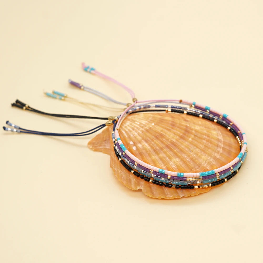 Go2Boho Miyuki Beaded Bracelet Rope String Pulseras Fashion Jewelry Tiny Wholesale Beads Bracelets for Women Gift
