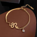 Wholesale New Design Personalized Trend Fashion Jewelry Titanium Steel Adjustable Snake Shaped Bracelet