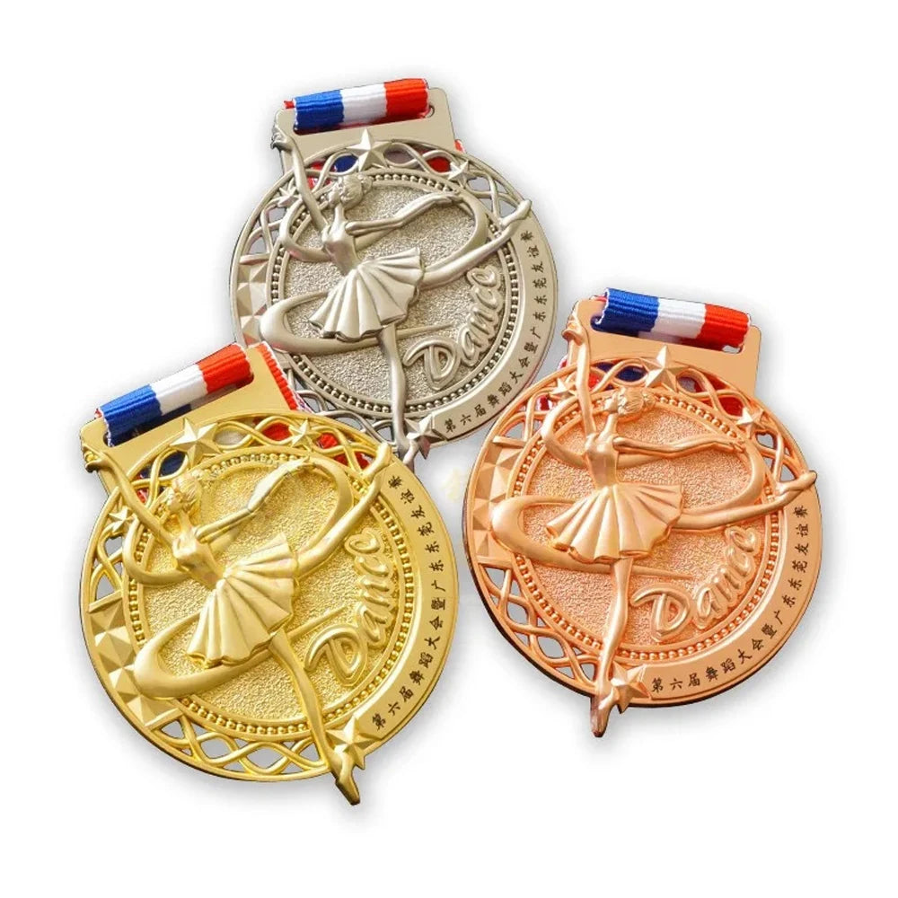 Custom Awards Race Souvenir Medal Athletic Medallion 3D Design Brass Gold Silver Bronze Metal Ballet Custom Dance Medals