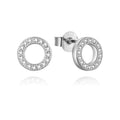 Trends Italy Aaa Cubic Zirconia Circle of Life 925 Sterling Silver Hoop Earrings