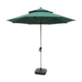 FEAMONT 9ft Hand Crank System Garden Umbrella Custom Logo Printed for Beach and Outdoor Patio Use