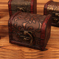 HelloWorld Best Selling Handmade Retro Small Retro Wooden Box with Lock Desktop Organize Storage Box Jewelry Jewelry Box