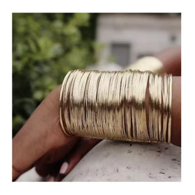 New Arrival Gold Plated Statement Manchette Bracelet Bangle Manchette Gold African Bracelet for Woman
