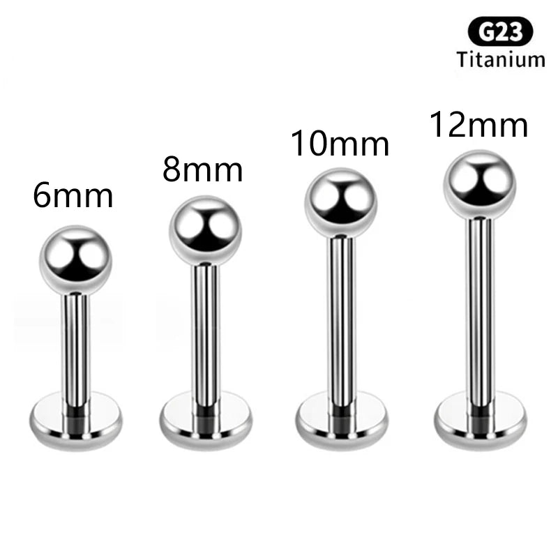 Straight Rod Round Lip Ear Bone Piercing Jewelry Lip Ring Carilage F136 Titanium G23 Titanium Alloy Sexy Ziplock Bag Women's