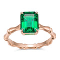 MSR-1005 18k Yellow Gold Lab Grown Emerald Engagement Ring