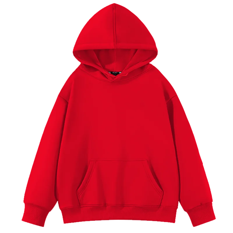 Custom Logo Plain Red Pullover Custom Pullover Sweatshirt Hoodies Women