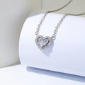 Hot Sell Tiny 925 Silver Zircon Heart Necklace Chain Luxury Jewelry Small Heart Geometric Necklaces for Women
