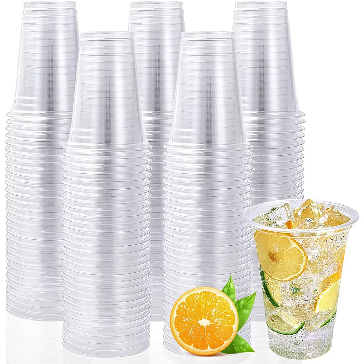 Custom Logo Printed PET Transparent Biodegradable Drink Coffee Clear 12oz 20oz 32oz 16oz Cold Disposable Plastic Cups With Lids