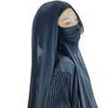 Traditional Women Solid Color Scarves Conservative Style Islamic Female Accessories Hooded Scarves Instant Hijab