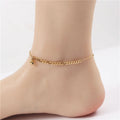 Fenny Jewelry 18K PVD Plated Wholesale High Quality Dainty Mixed Cuban Chain Bell Pendant Stainless Steel Anklet for Women