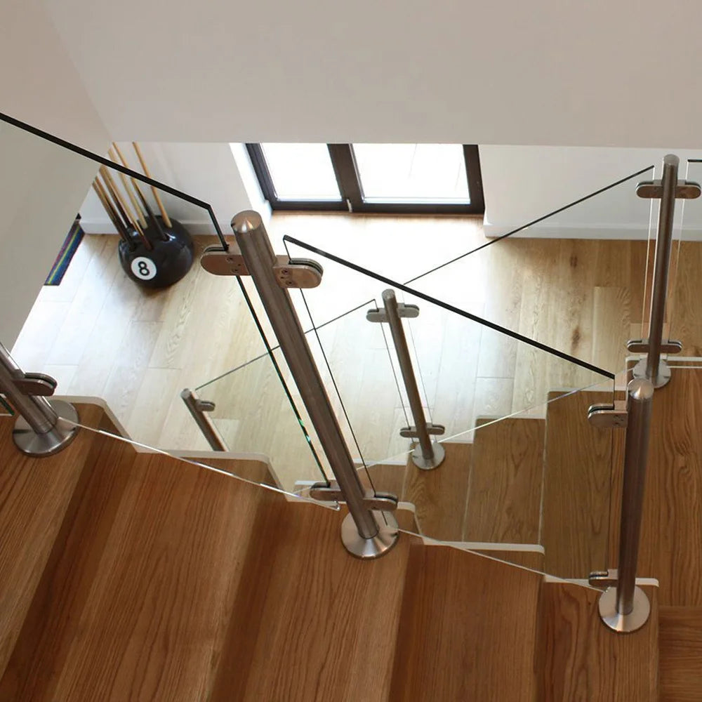YL  Anti-rust Performance  Stair Railing Stainless Post with Glass Clamp
