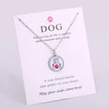 Dog Cat Person Lover Dog Cat Mom Live Love Rescue Mom Dog Cat Paw Pendant Necklaces
