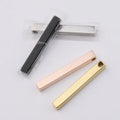 Stainless Steel Bar Rectangle Pendant Charm Custom Accessories Fittings 5x40mm Fittings Necklace Jewelry
