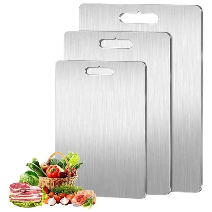 Hot Sale 304 Stainless Non Stick Double-Sided Kitchen Titanium Cutting Board for Cutting Meats Fruits and Vegetables