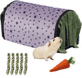 Guinea Pig Tunnel Hideout Small Animal Play Tube Toys Small Pet Corner Curtain House Two Side Pad Bed