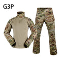 G3P Men's Tactical Frog Shirt Long Sleeve for Outdoor Sport Training Frogman Set Tactical Pant MC Camouflage Suit