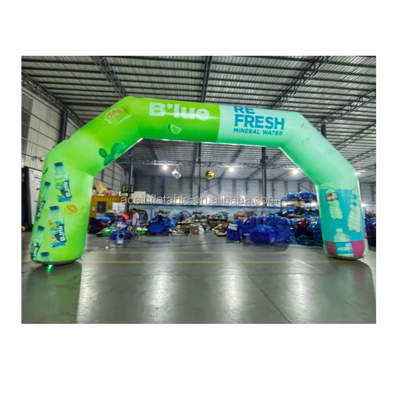 Outdoor Full Printing Customized Inflatable Archway for Drink Advertising Promotion Inflatable Arch with Led Light