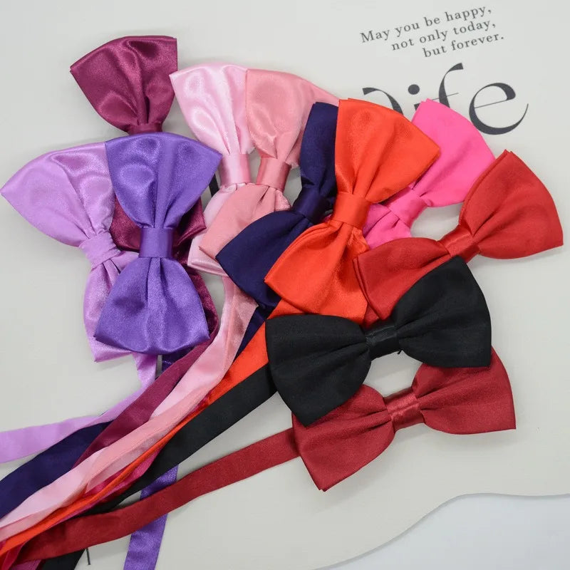 Custom Color Solid Bow Ties for Men Polyester Butterfly Suits Bowknot Shirts for Business & Wedding Adult Bow Tie Shirts
