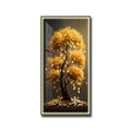 Modern Wall Art Decor Golden LED Light Strip Crystal Porcelain Painting for Living Room and Hotel Decor