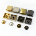 Meetee ZK888 Alloy Square Rivet Nails Handbag Accessories Leather Bag Foot Nail Screw Button for Bags Snap Hook Studs Buckles