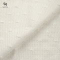 Kids Cute White Dress Cloth Cut Flower Dobby Texture Weave Big Plumetis Poly Nylon Fabric with Embroidery Dot