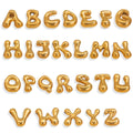 Puffy Gold Plated Stainless Steel DIY Jewelry Making Accessories 26 Alphabet Letter Pendants Balloon Letter Children's Gifts
