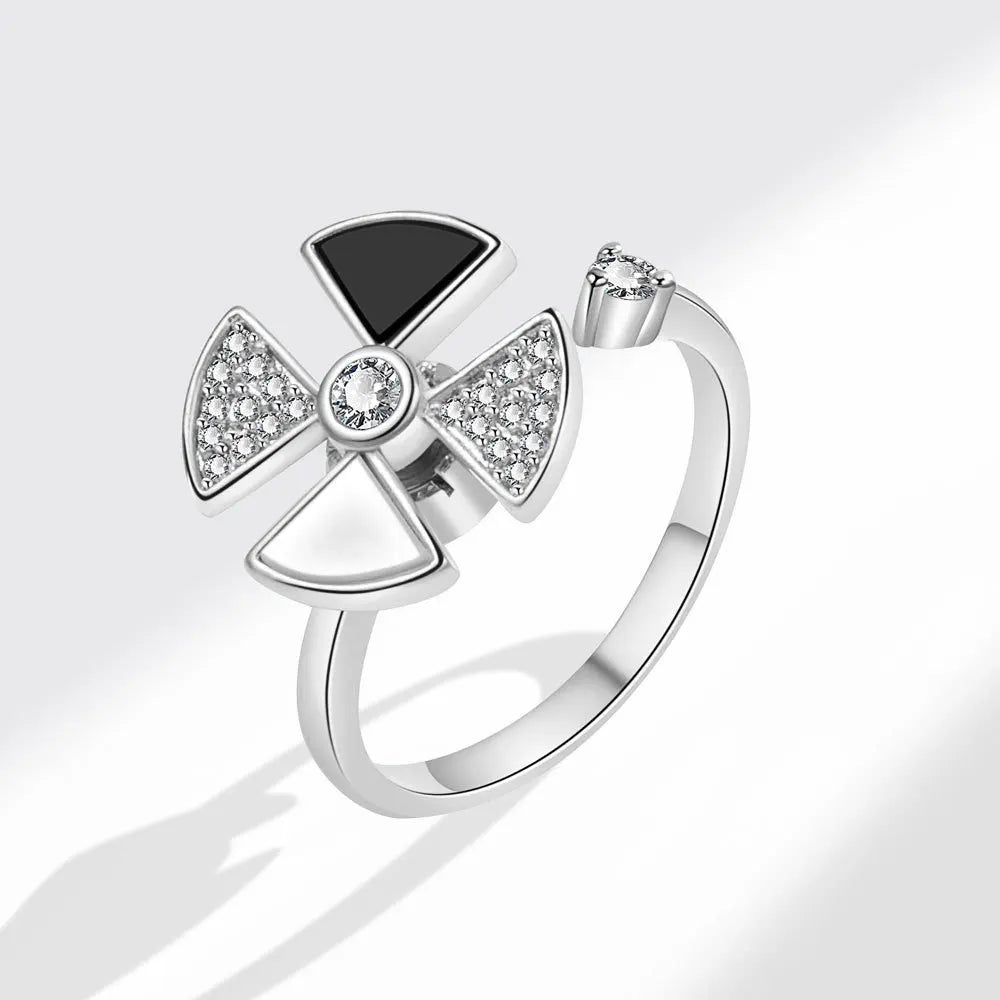Trendy Copper Adjustable Spinner Fidget Anxiety Rings for Anxiety Women Windmill Relief Stackable Rings for Women Birthday Gift