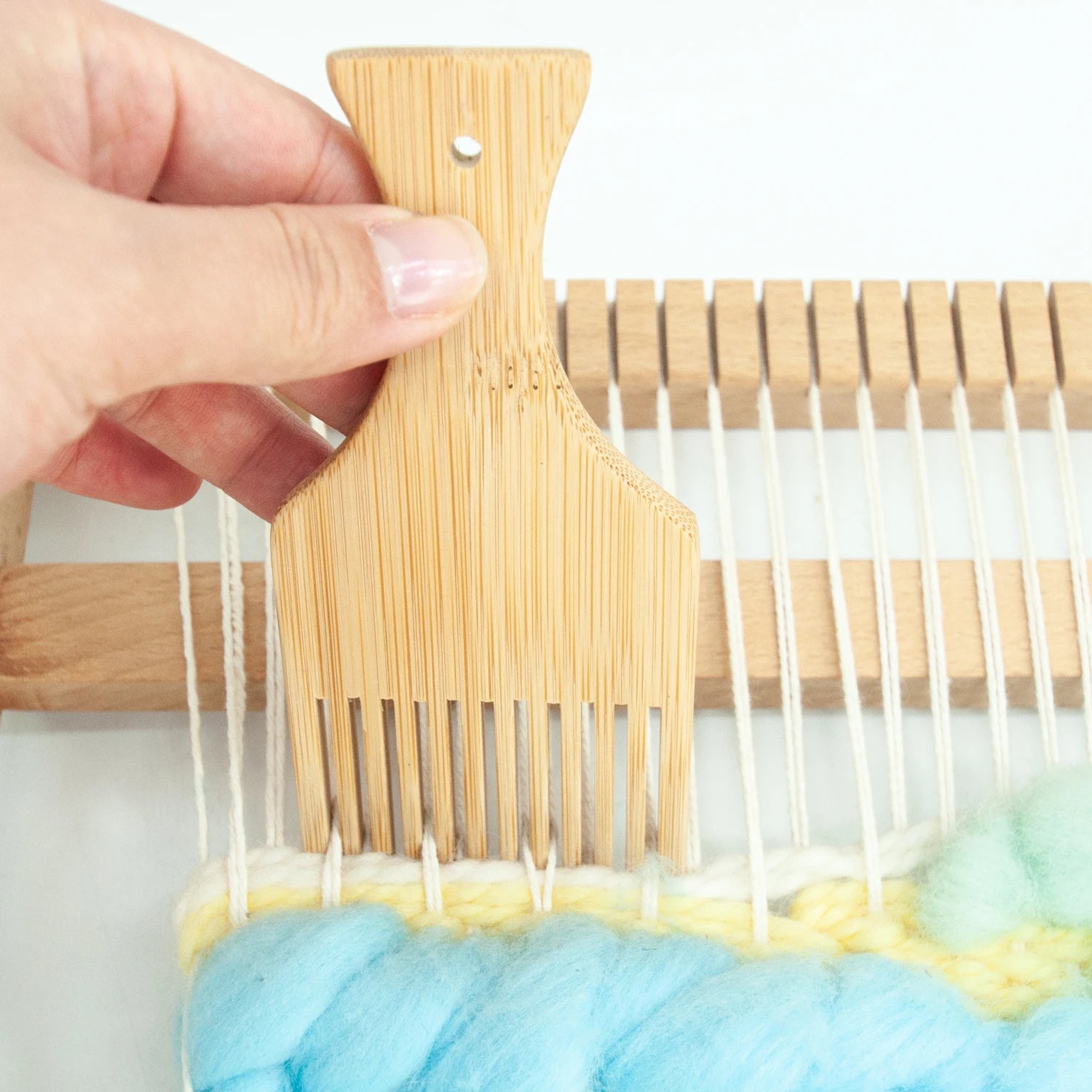 DIY Bamboo Hand Knitting Tool Tapestry  Comb Brush Weaving Loom