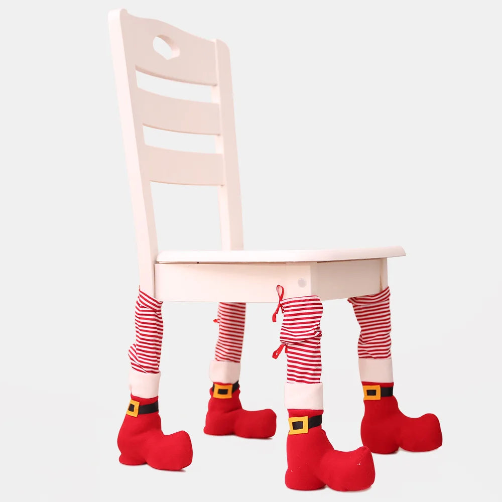 Creative 2023 Christmas Table Foot Socks Chair Leg Covers Floor Protectors Cloth Furniture Feet Sleeve Christmas Decor