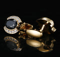 Black Zircon Diamonds Fully Jewelled Cufflinks French Style Gentleman Suit Shirts Cufflinks