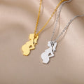 New Stainless Steel Necklace Jewelry Gold Planted Mother's Day Series Pendant Holding Children Necklace