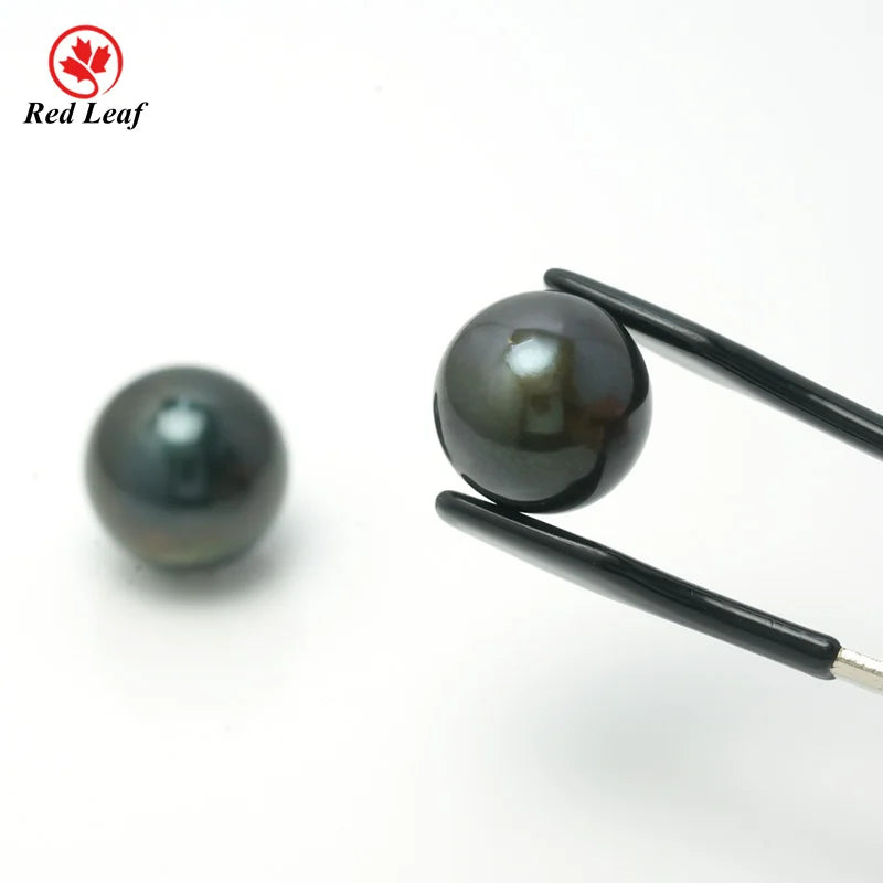 Redleaf Excellent 11-12mm Natural Freshwater Pearl PLated Peacock Black Round Loose Loose Pearl for Jewelry Making