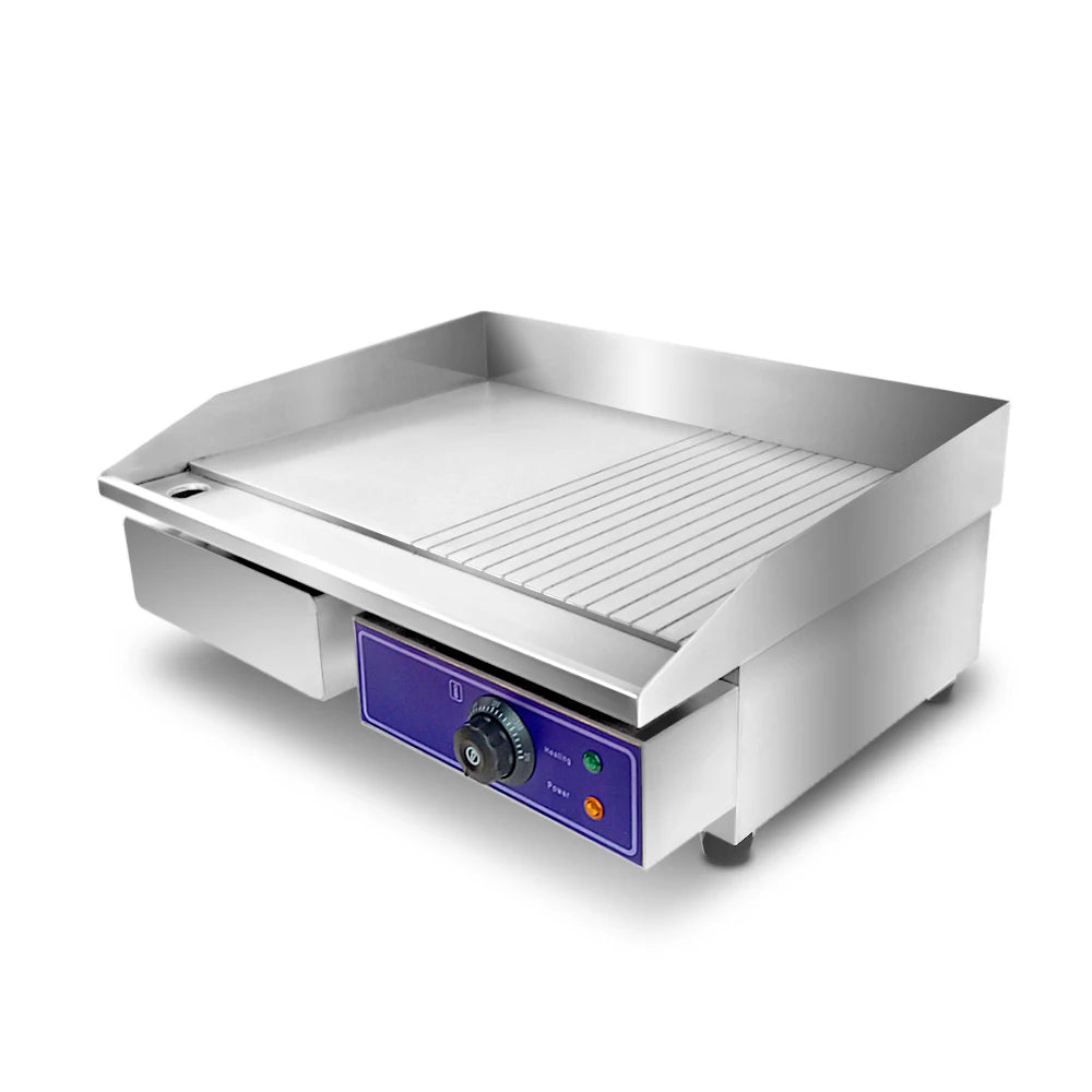 Portable Electric Griddle Commercial Cooking Equipment Counter Top Teppanyaki BBQ Grill Stainless Steel for Restaurant Kitchen