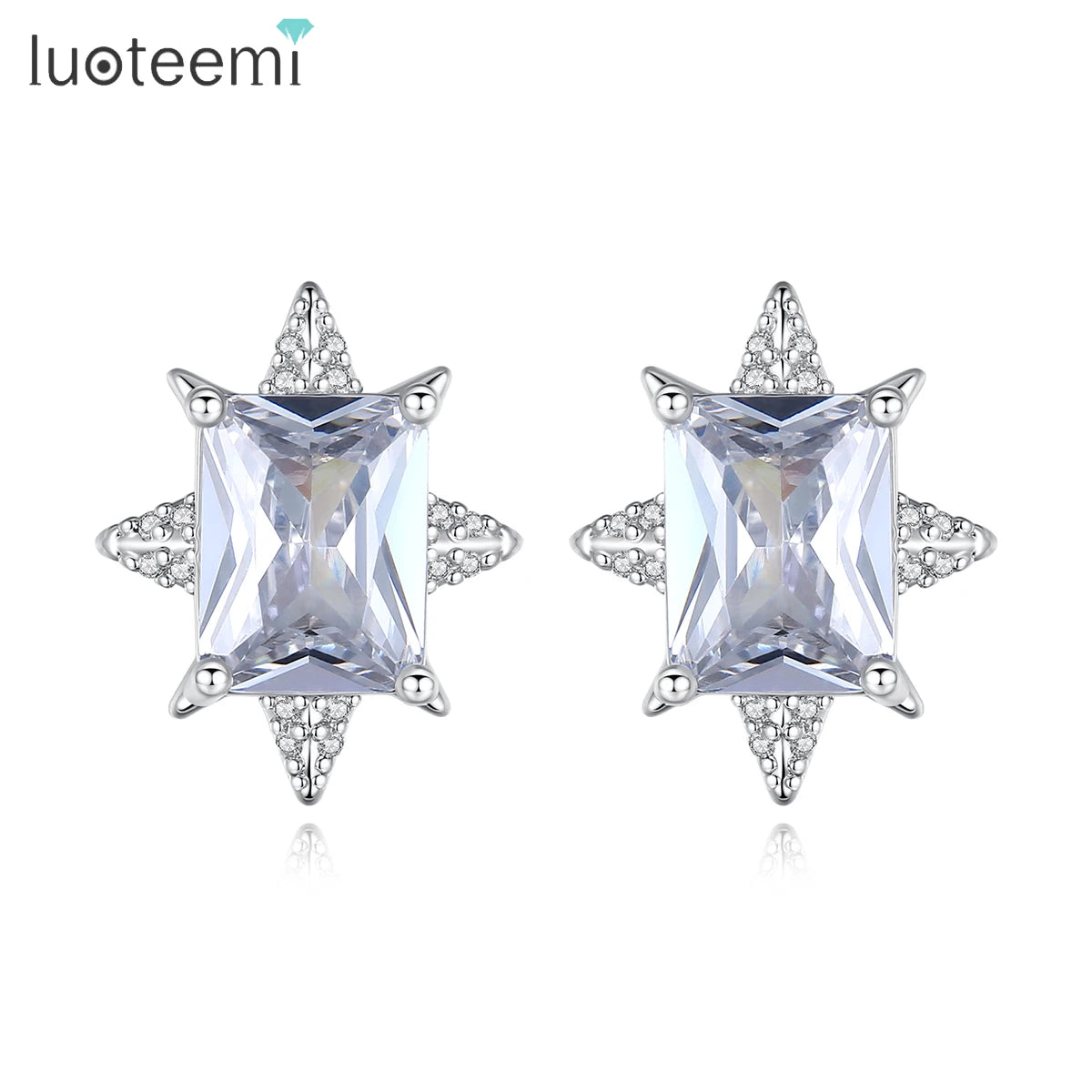 LUOTEEMI Pride Women Big Stone Earings Women Fashion Jewelry Wholesale Big Star Stud Earrings