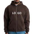 Custom Logo Embroidered Men's Full Zipper Hoodie Plain Sweatshirts with Digital Printing Sublimated Blank Hoodie for Winter Use