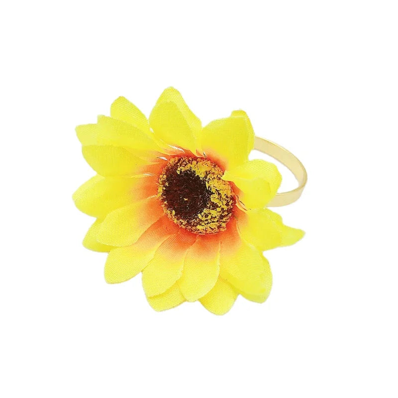 Custom Natural Sunflower Napkin Ring Wedding Banquet Party Picnic Decoration for Perfect Floral Accent
