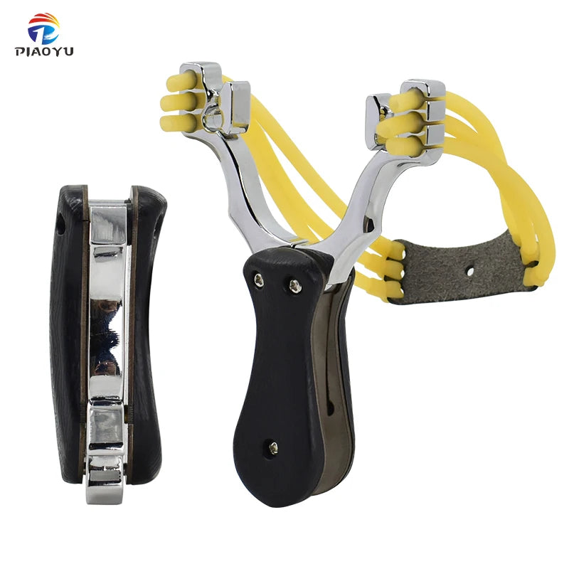 Piaoyu Outdoor Alloy Folding Slingshot Precision Shooting Competitive Toy for Hunting Fast Pressing Sling Shot