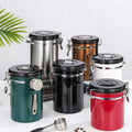 Stainless Steel Coffee Storage Sealed Tank with Date Tracker and Measuring Scoop Coffee Bean Storage Containers