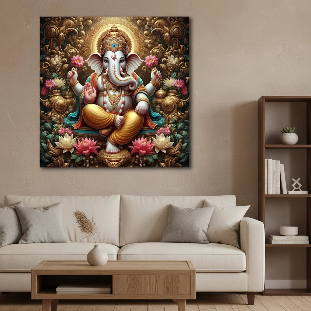 Wholesale Ganesh Buddha Canvas Painting Print Wall Art Buddha Canvas Wall Art Design for Home Decoration