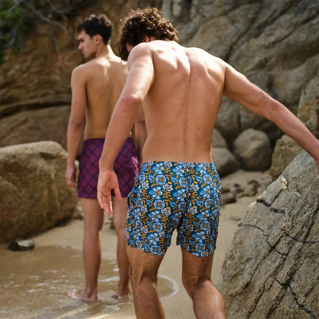 Custom Polyester Beach Shorts Men Surfing Board Short Swimwear Swimsuit  With Back Pocket Swimming Shorts Swim Trunks
