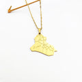 Iraq Country Map Necklace Men Pendant Non Tarnish Necklace Chain Non Tarnish Jewelry Joyeria Acero Inoxidable