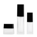 Special Design 40ml 50g 110ml Clear Frosted Square Cosmetic Bottle Set Lotion Pump Bottles Cream Jar