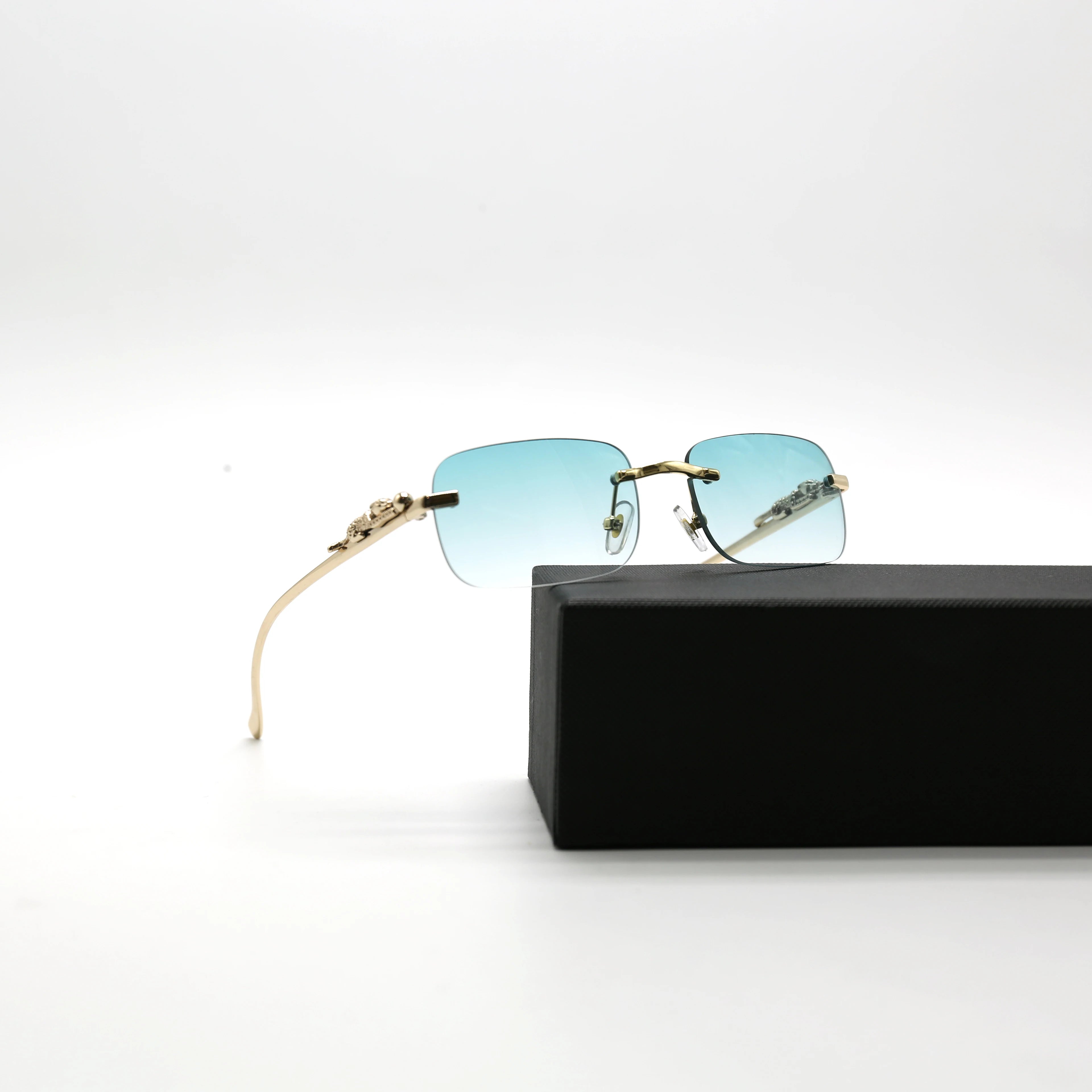 Trendy 2023 High Quality Sun Glassesfashion Mans Rimless Sunglasses Uv Protection Wholesale Shades Sunglasses
