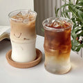Borosilicate Heat-Resistant Bamboo Shape Coffee Glass Cups Clear Stemless New Design Single Wall Drinking Glass Mugs