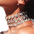 Luxury Punk Flower Crystal Choker Necklace Women Jewelry Necklaces Clavicle Chain Wedding Jewelry